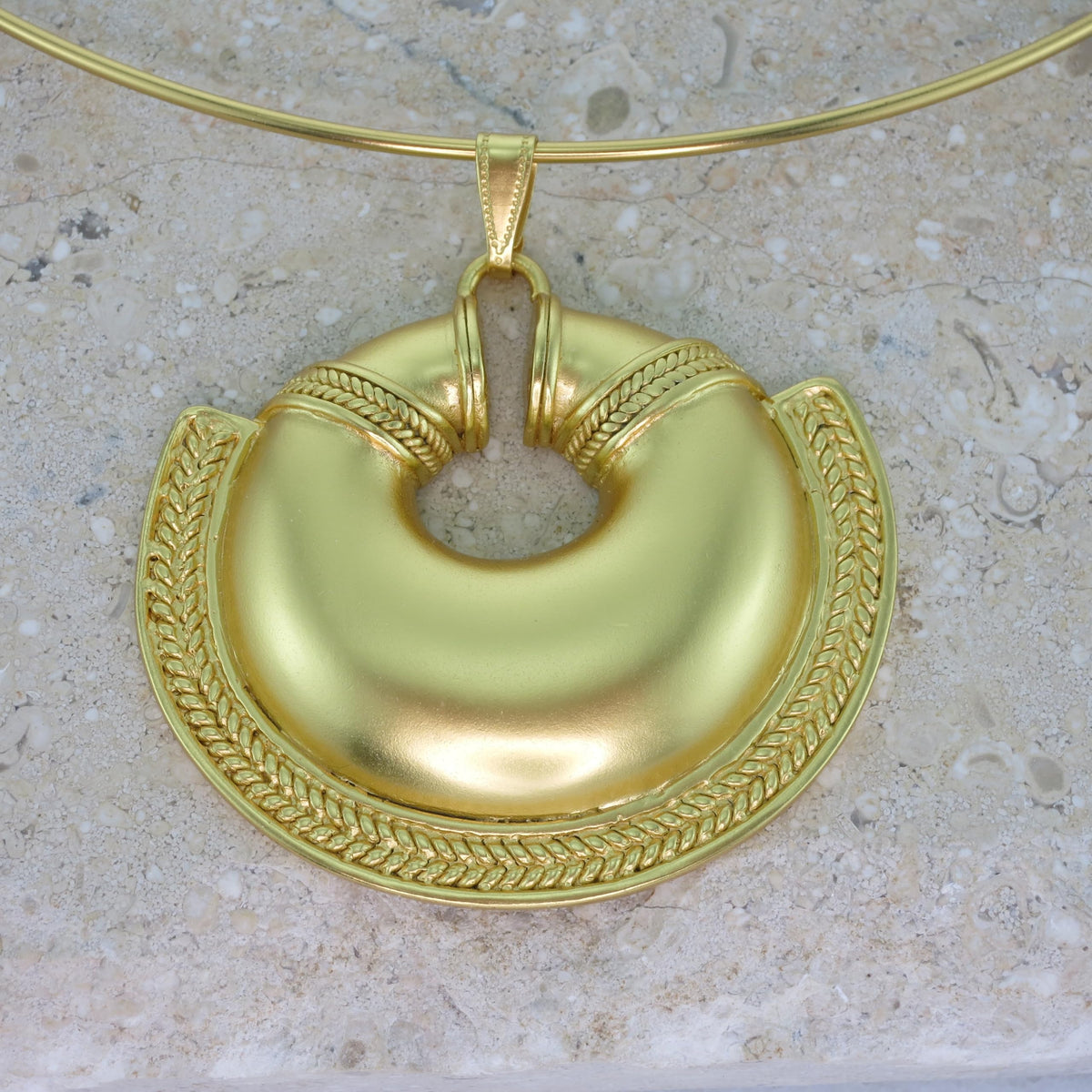 Quimbaya Crescent Omega Necklace