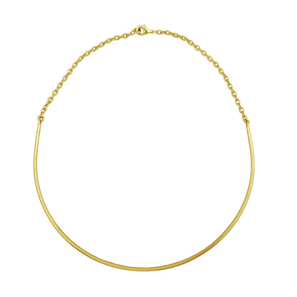 Gold Round Omega Wire Choker 24k Gold Plated Brass | Multiple Length Options | Gauge 15 AWG 1.5 mm | Handcrafted Necklace