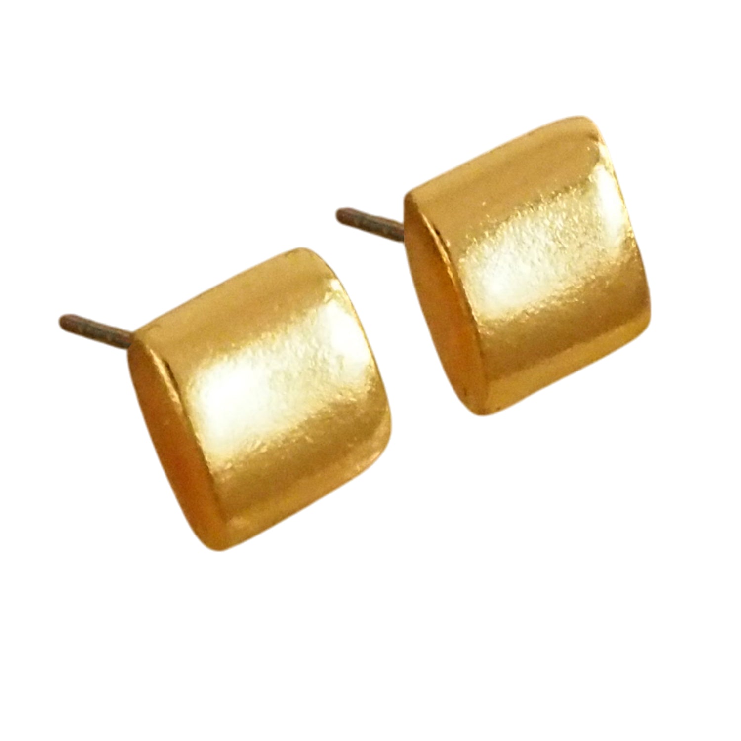 Minimalist Gold Square 24k GP Earrings 