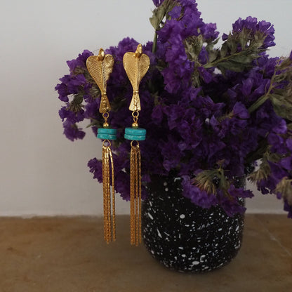 Muisca Condor and Blue Ceramics Earrings