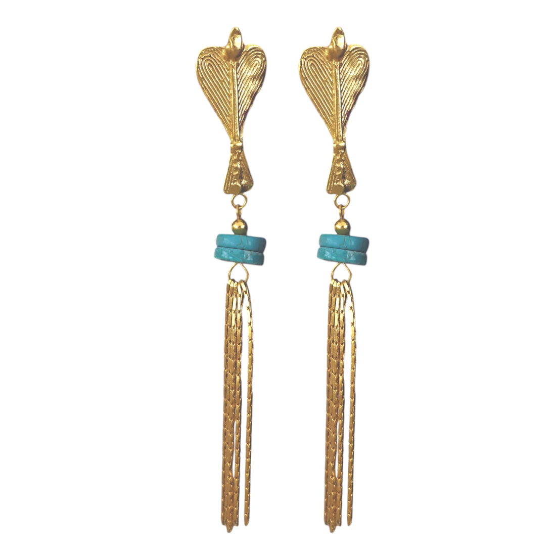 Muisca Condor and Blue Ceramics Earrings