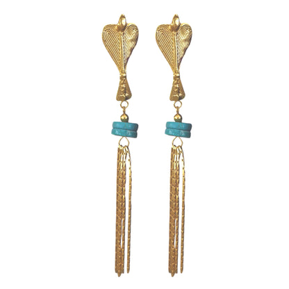 Muisca Condor and Blue Ceramics Earrings