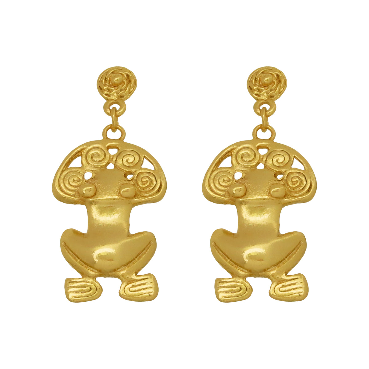 Spirals Frog Dangle Earrings