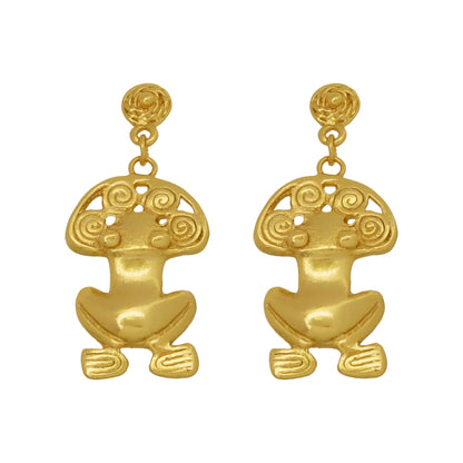 Spirals Frog Dangle Earrings