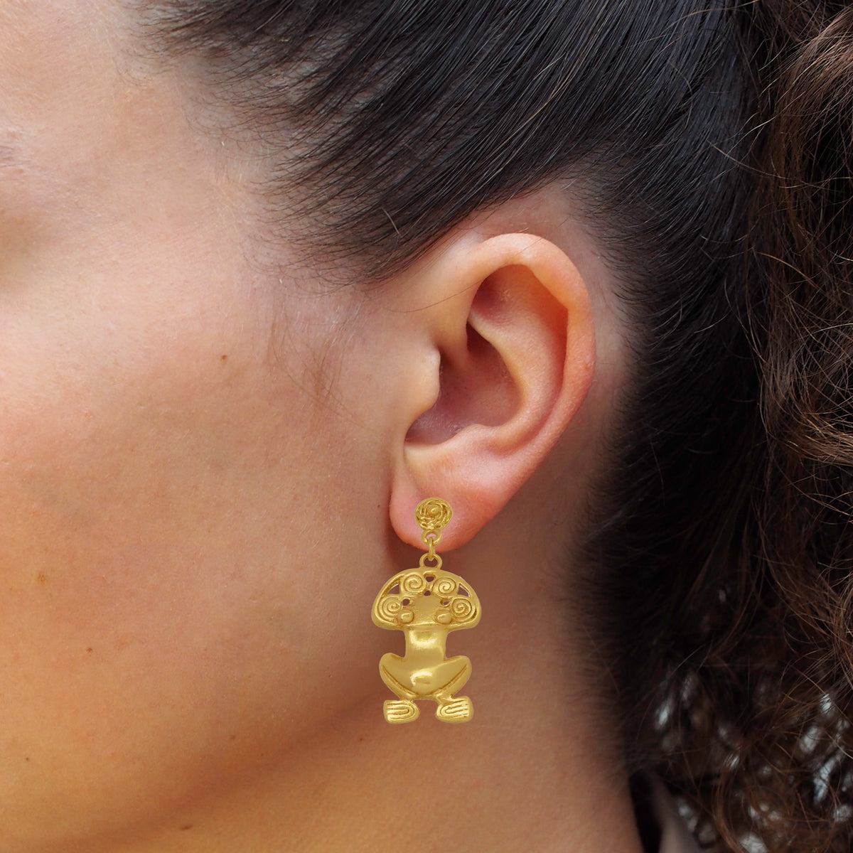Spirals Frog Dangle Earrings