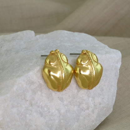 Tairona Carved Frog Earrings