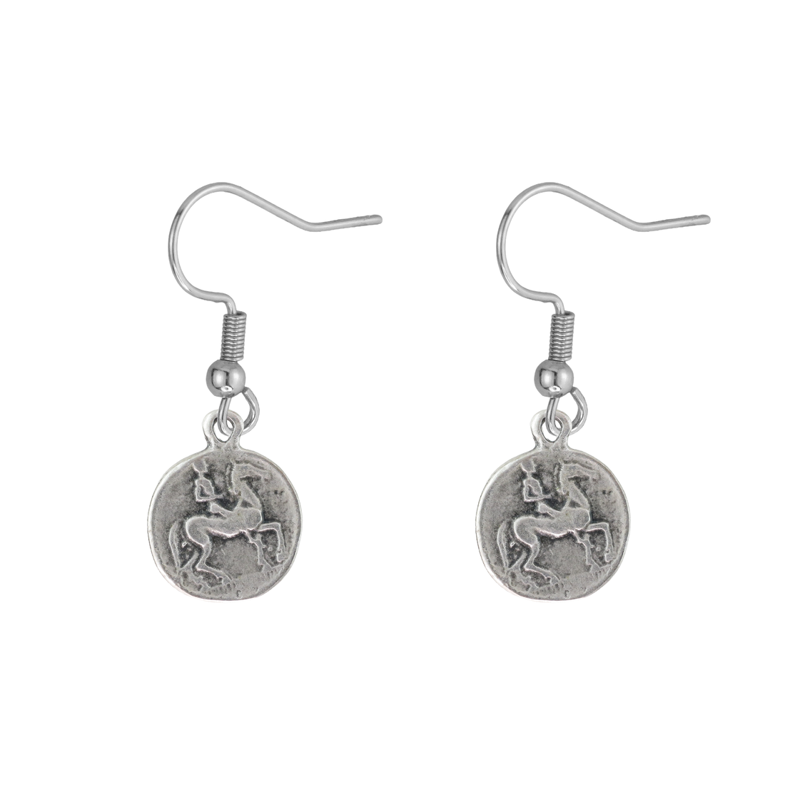 Greek Medalion Coin Earrings