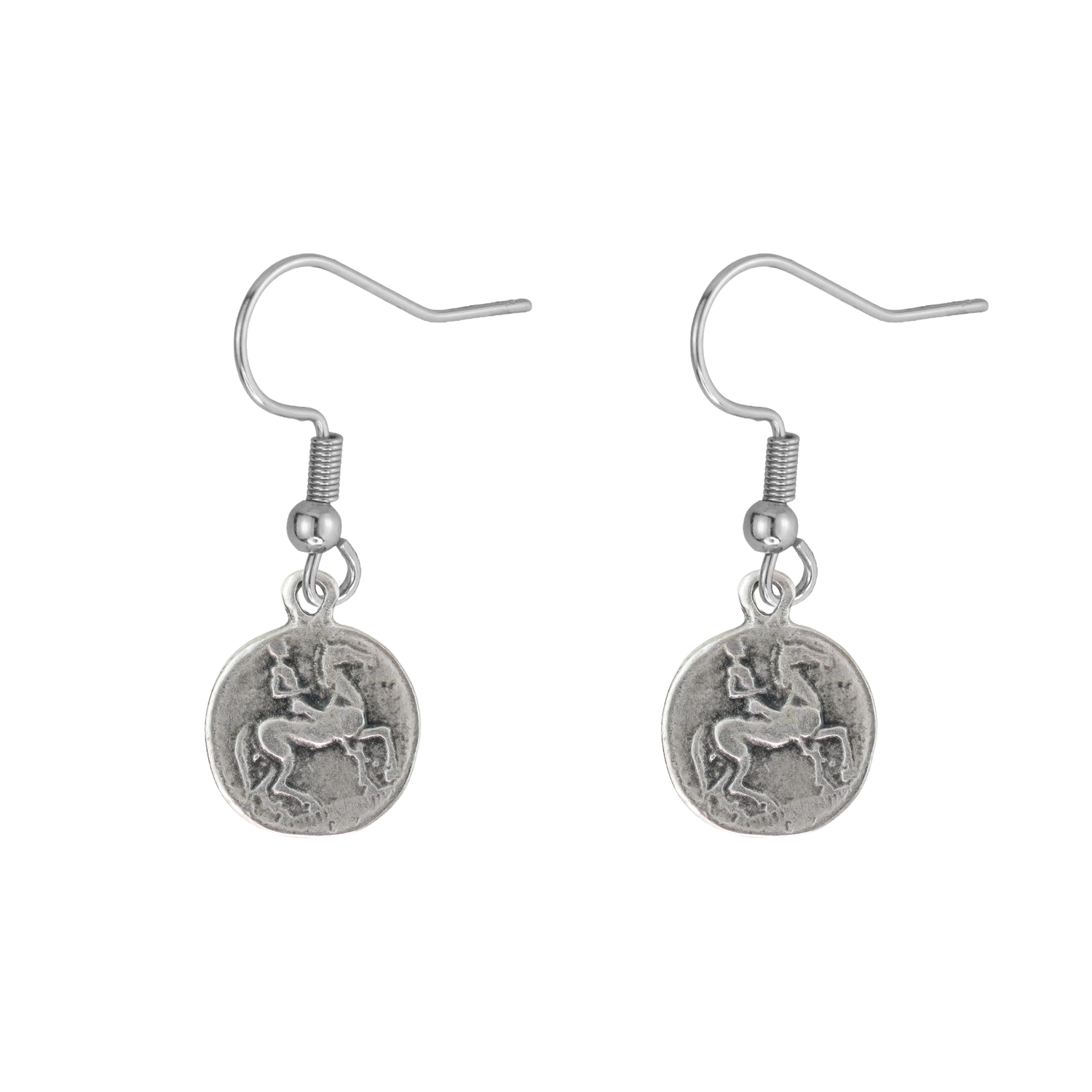 Greek Medalion Coin Earrings