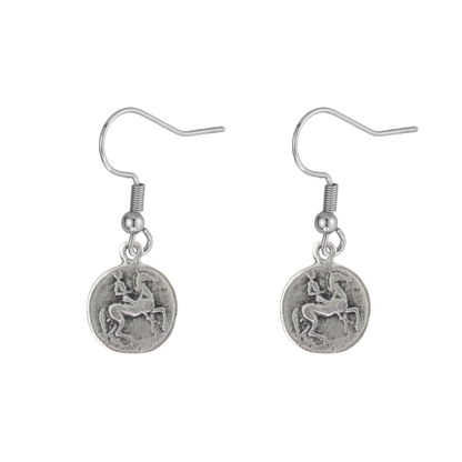Greek Medalion Coin Earrings
