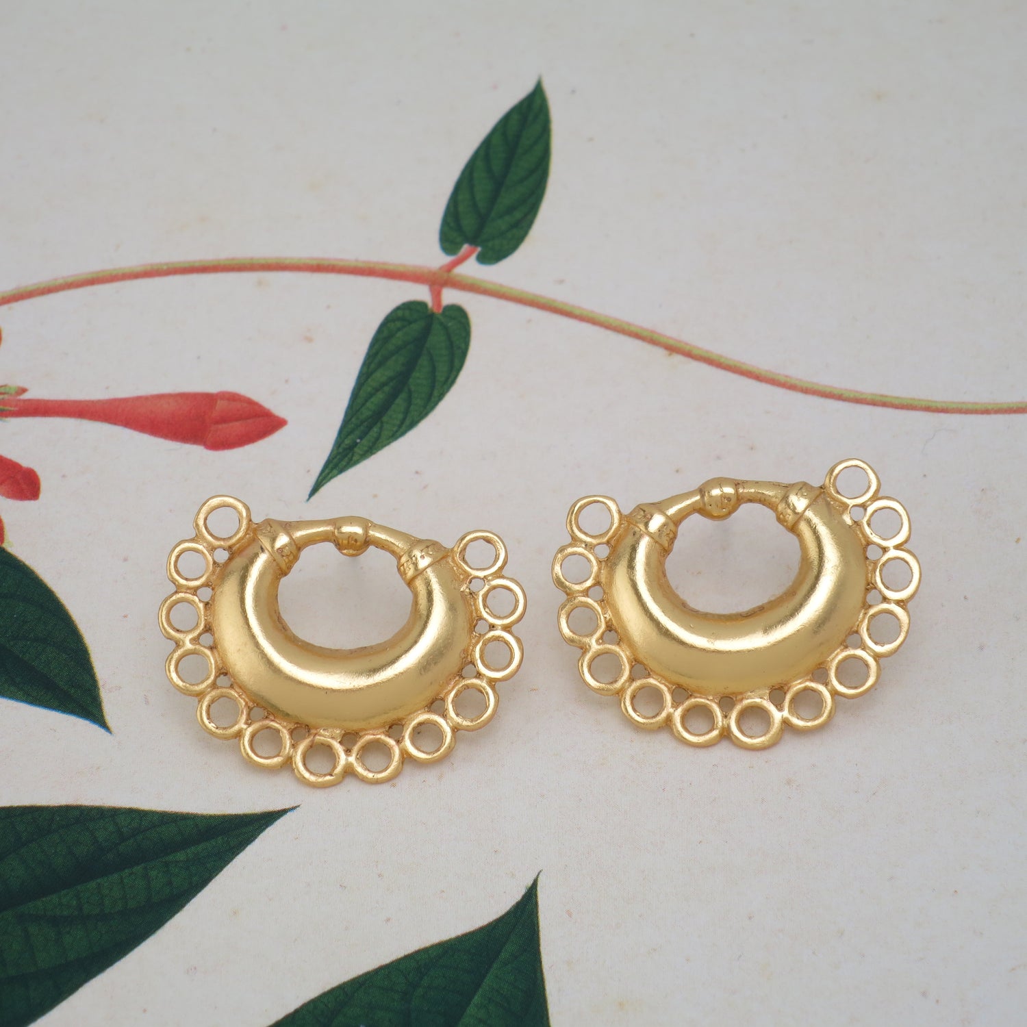 Gold Crescent Drop (M) Earrings