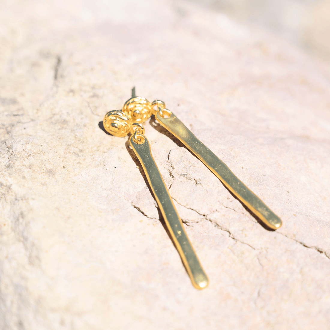 Classic Minimalist 24k GP 2.1" Bar Earrings