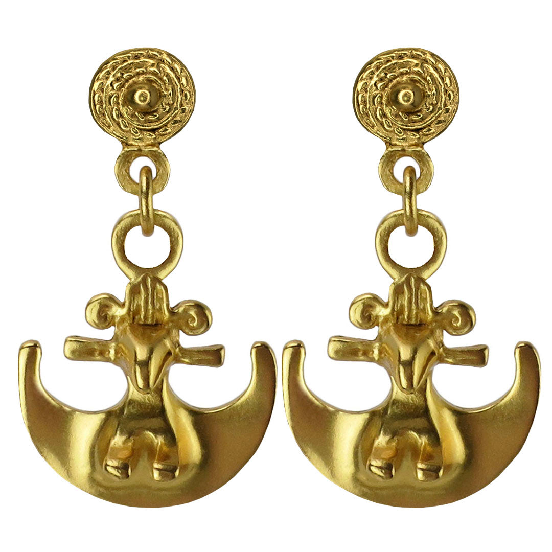 Bird on Half Moon 1.1" Dangle Earrings