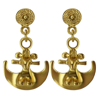 Bird on Half Moon 1.1" Dangle Earrings