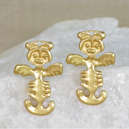 Tolima Feline Jaguar Figure .7" Stud Earrings