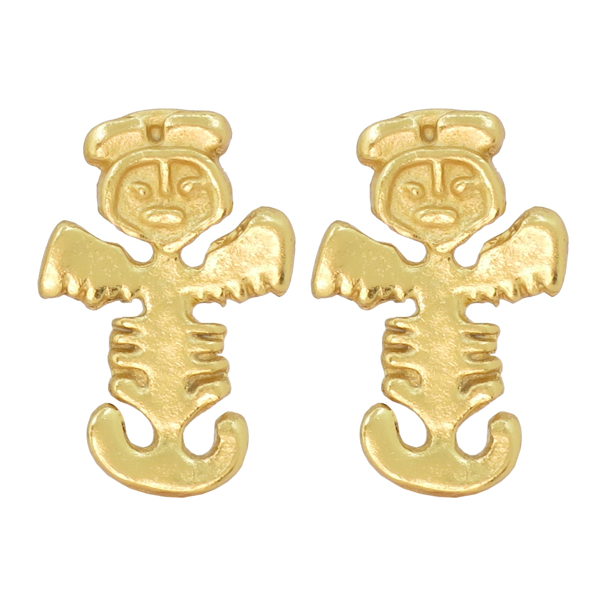 Tolima Feline Jaguar Figure .7" Stud Earrings