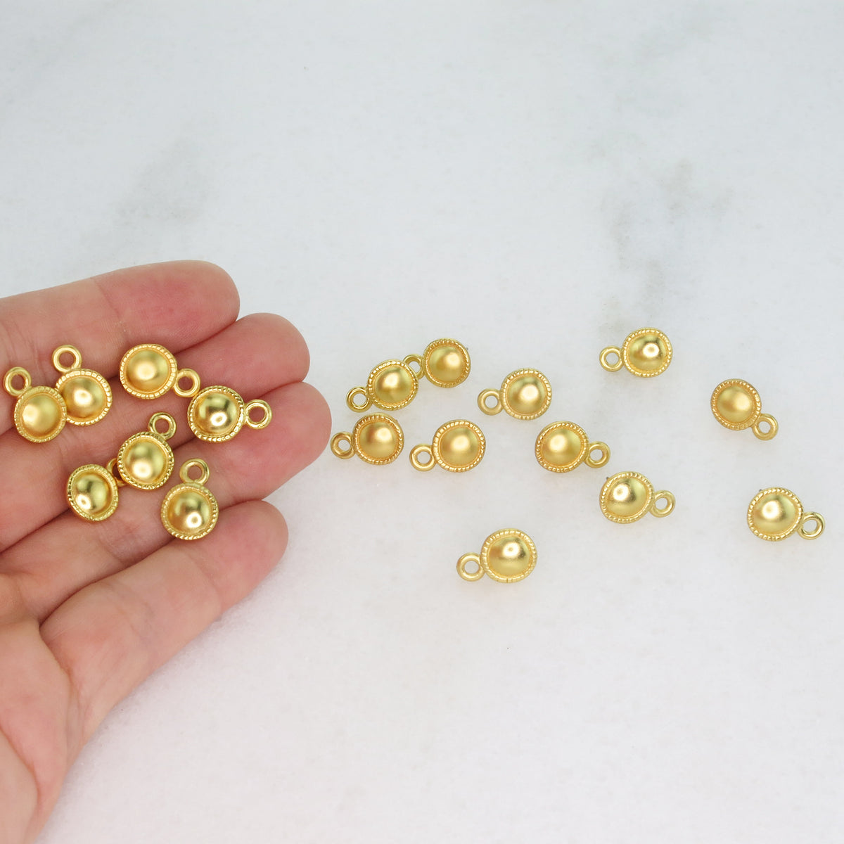 20pcs 24k Gold Plated 9.5 mm Bold Ear Post with Open Ring and Titanium Pin