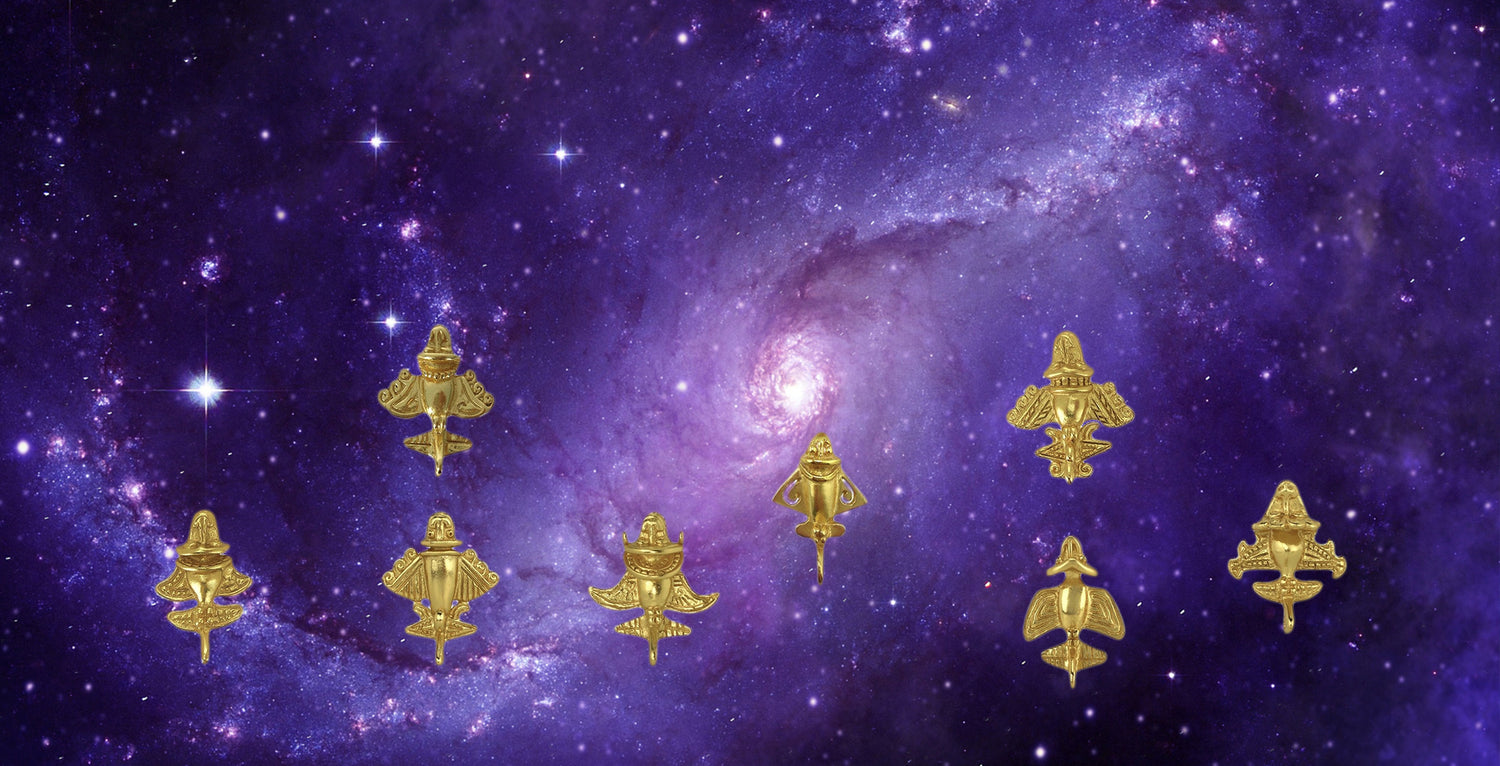 Quimbaya Flyer #9 Ancient Golden Jets 24k GP Lapel Stick Pin | Across The Puddle - Foto 10