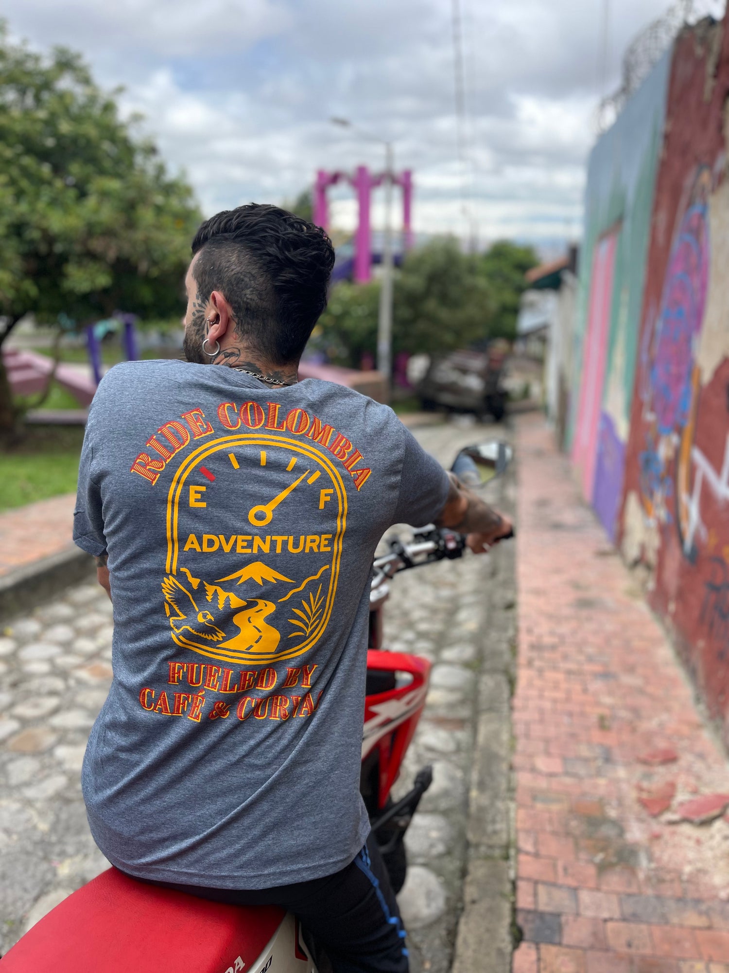 Fueled by Café &amp; Curvas | Motorcycle T-Shirt | Loco Moto