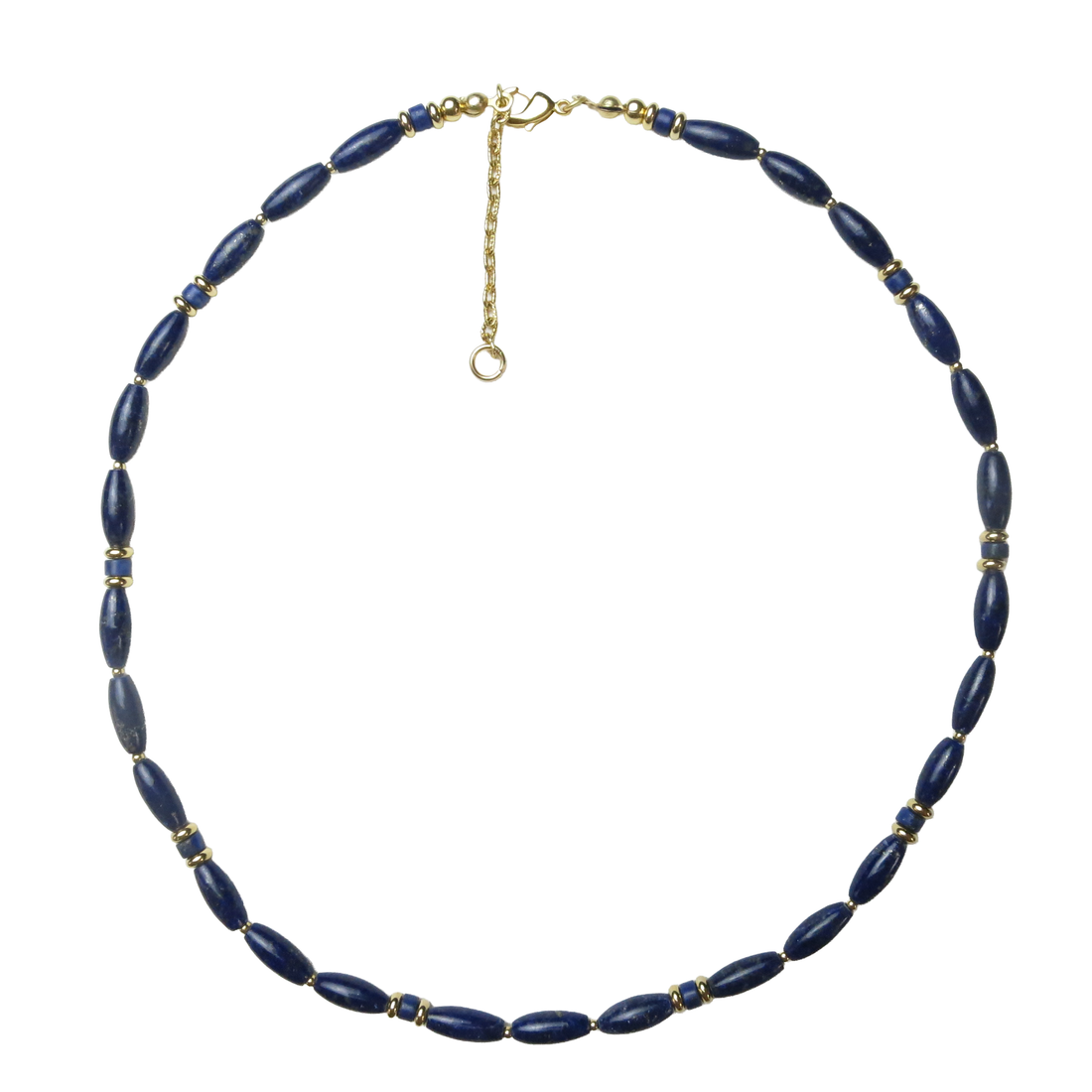 Egyptian Oval Rice Lapis Lazuli Necklace