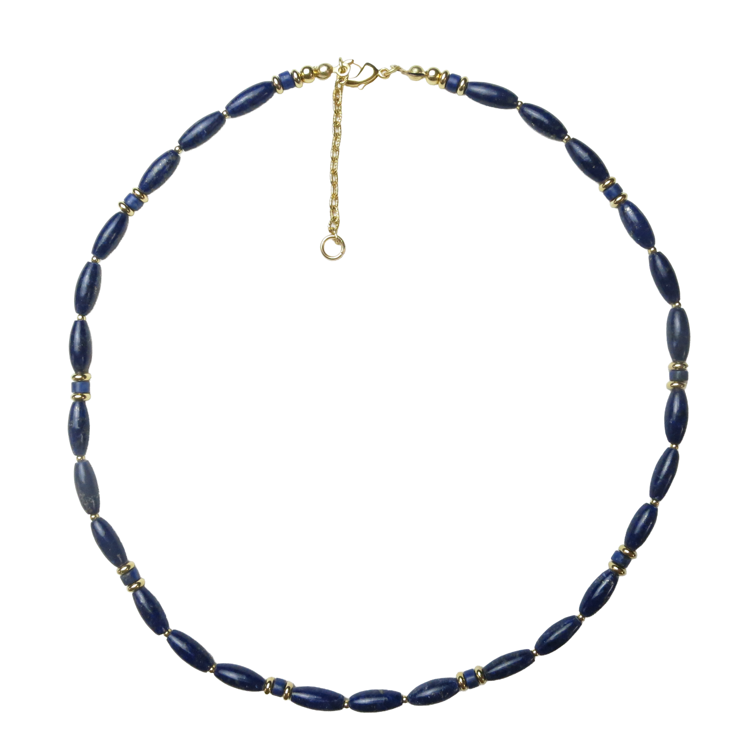 Egyptian Oval Rice Lapis Lazuli Necklace