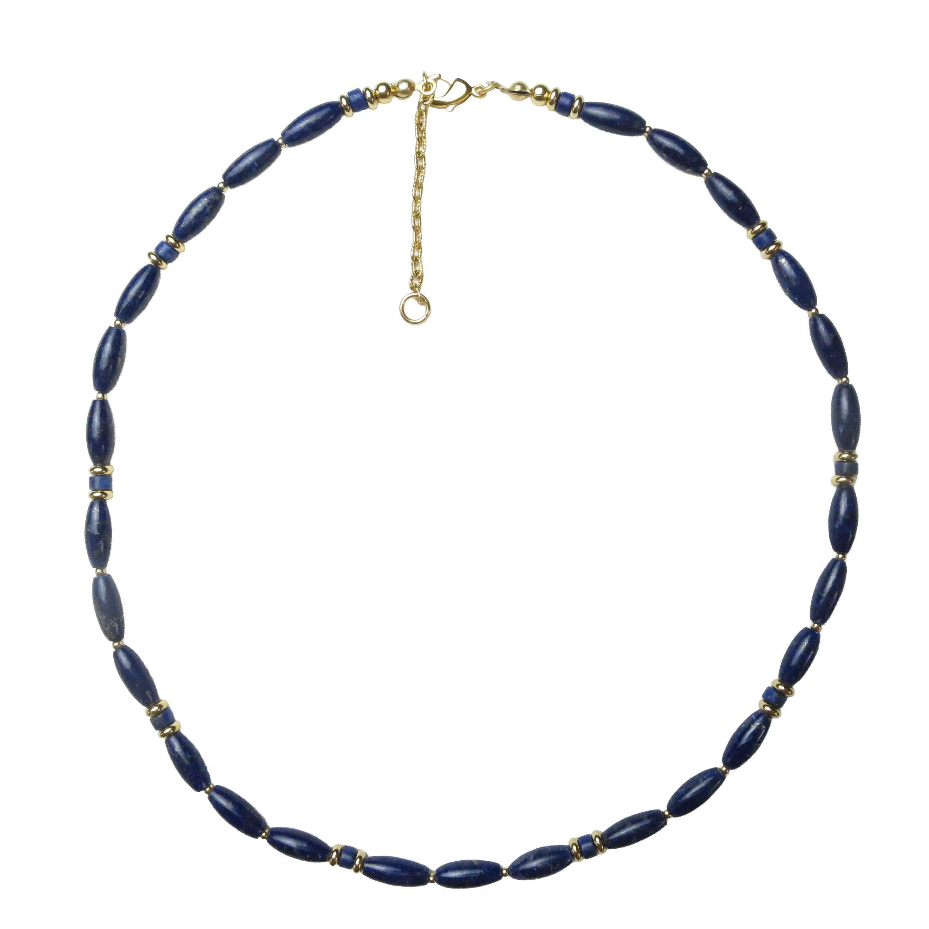 Egyptian Oval Rice Lapis Lazuli Necklace