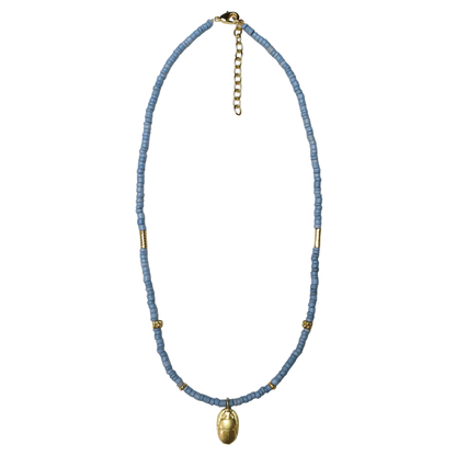 Egyptian Scarab Ceramic Necklace