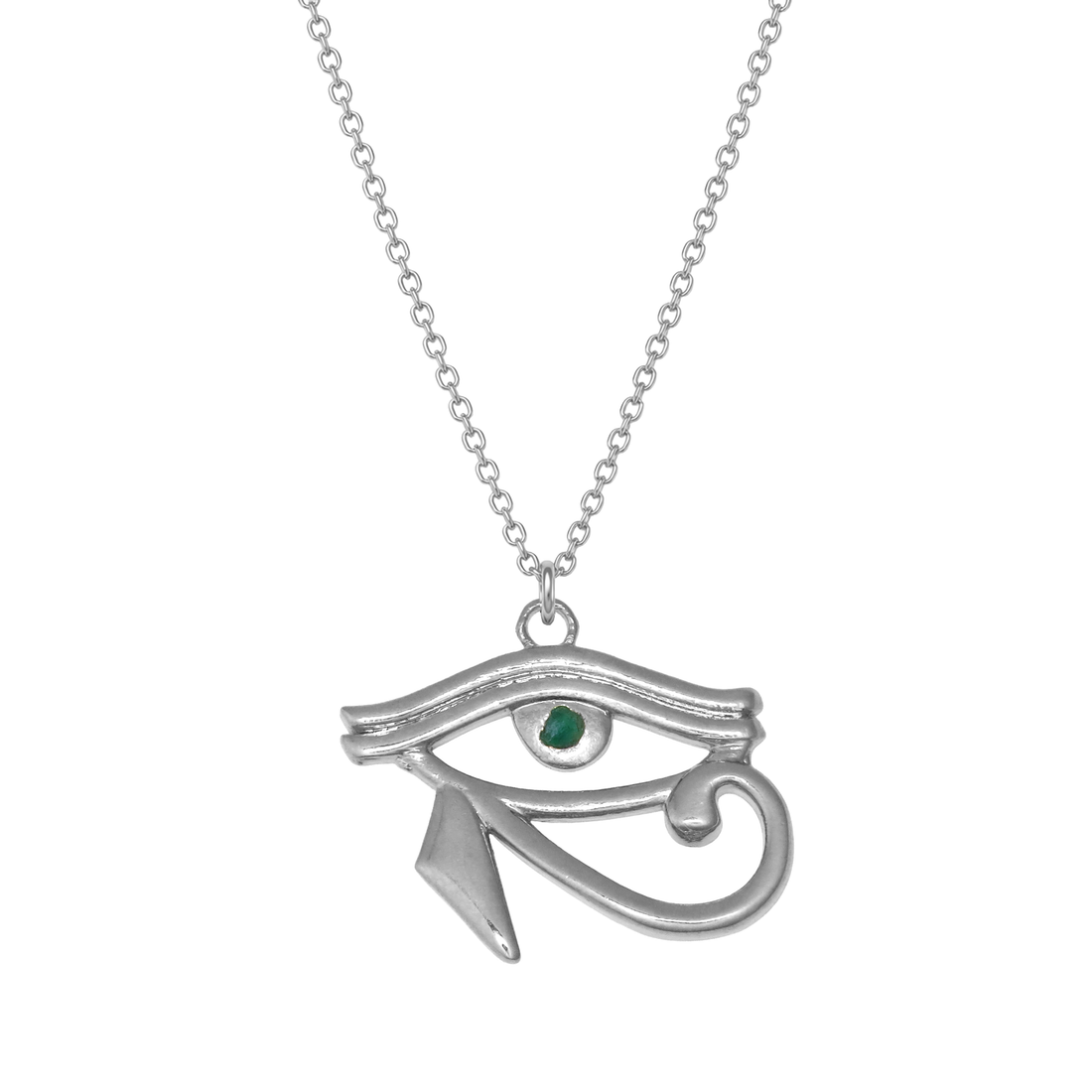 Egyptian Eye of Horus Natural Emerald Necklace
