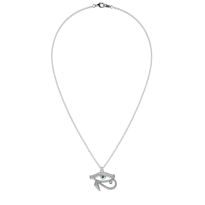 Egyptian Eye of Horus Natural Emerald Necklace