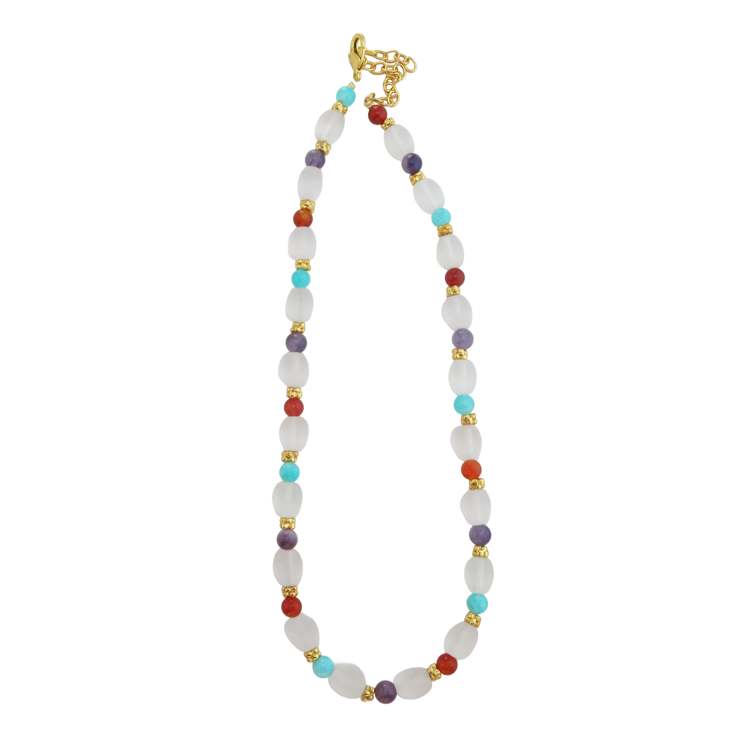 Egyptian-Inspired semi-precious stones Gold Plated Necklace