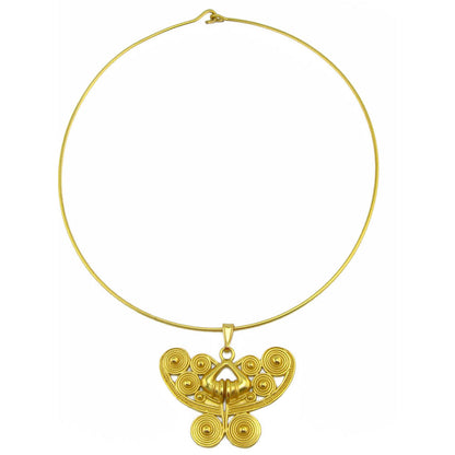 Spirals Butterfly Omega Necklace