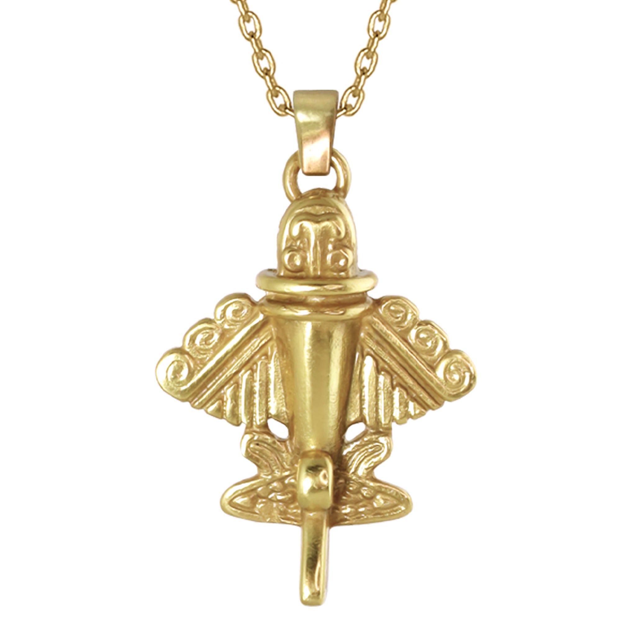 Quimbaya Flyer Golden Jet-9 18k Solid Gold Necklace by Across The Puddle