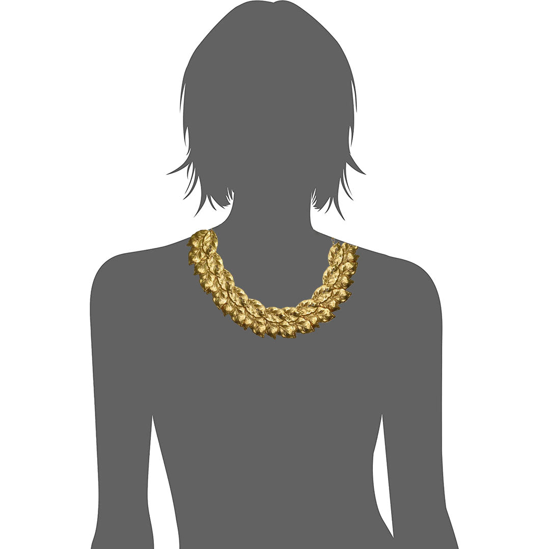 24k Gold Plated Leaves Necklace