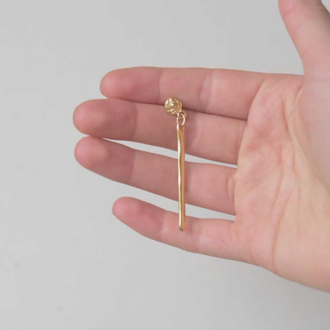 Classic Minimalist 24k GP 2.1&quot; Bar Earrings