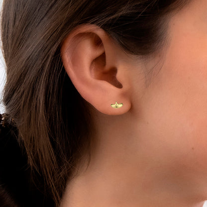 Mini Gold Crescent Stud Earrings