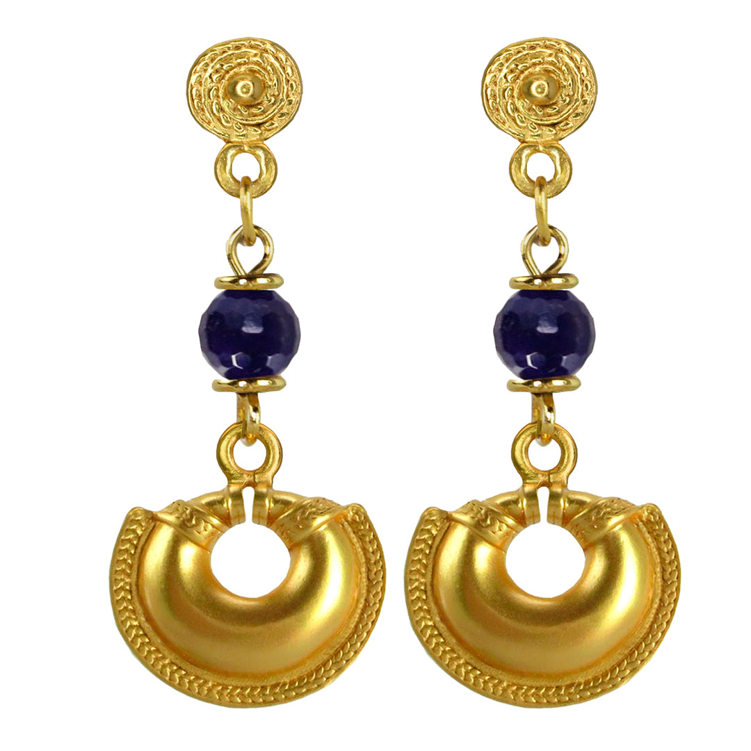 Crescent and Amehtyst Earrings