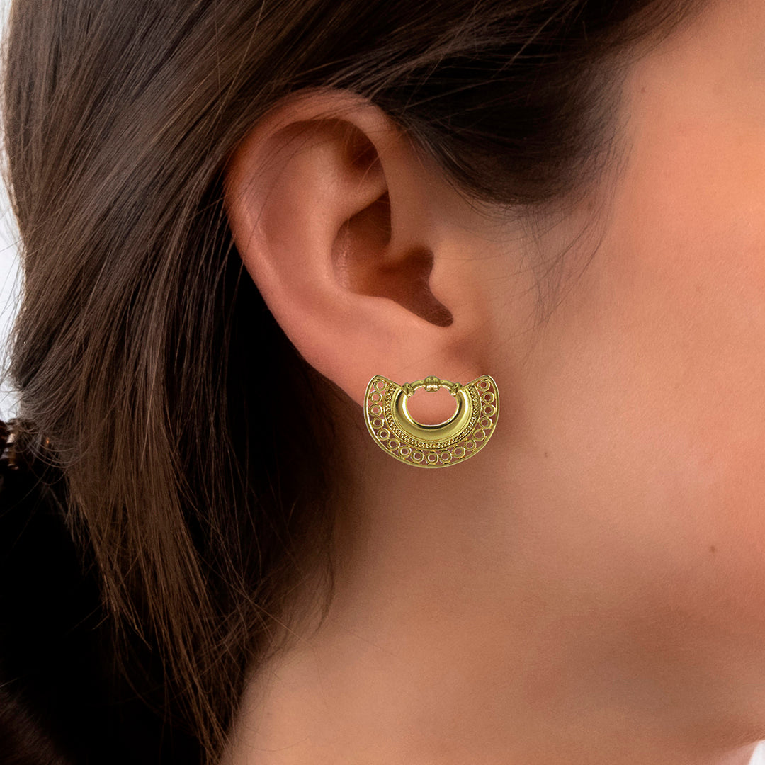 Crescent Drop Earrings | 24k Gold Plated Jewelry