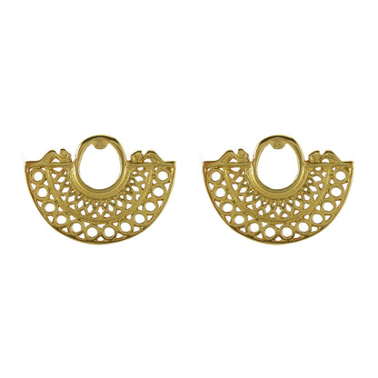 Geometric Crescent Drop Earrings | Gold Plated Jewelry