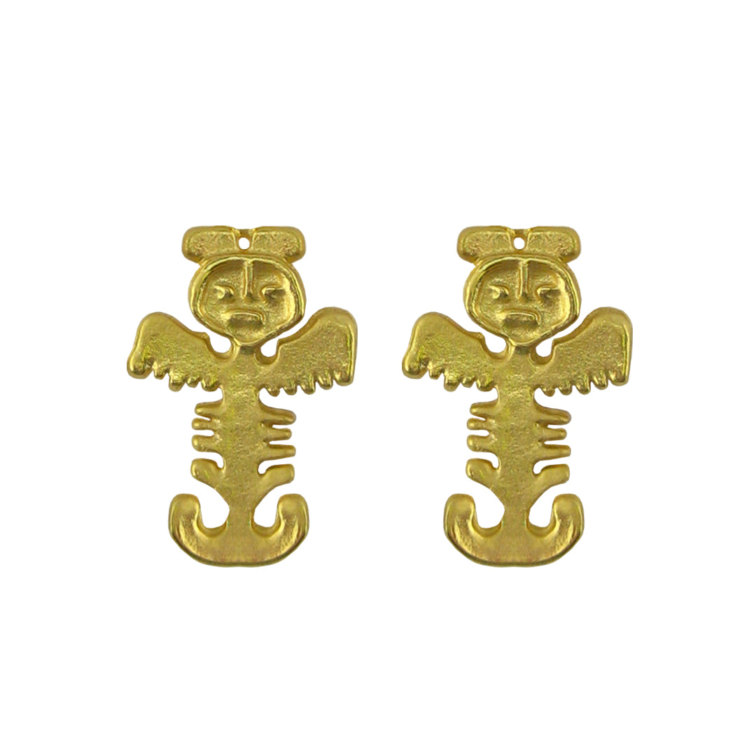 Tolima Feline Jaguar Figure .7&quot; Stud Earrings