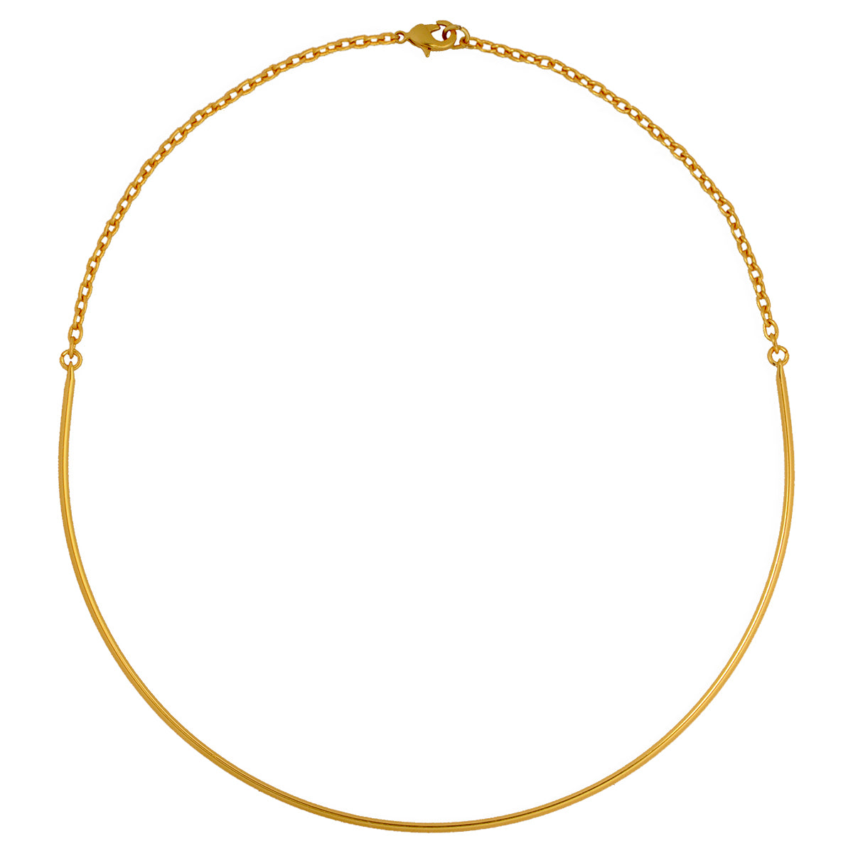 24k GP 2mm Semi-Omega Chain 17 inch Length Necklace by Across The Puddle
