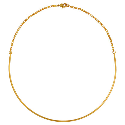 24k GP 2mm Semi-Omega Chain 17 inch Length Necklace by Across The Puddle
