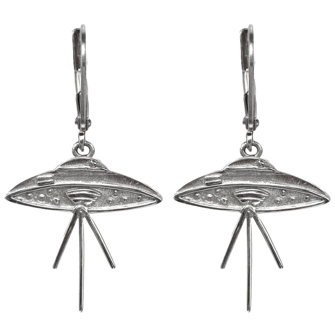 Collectible Elvis Flying Saucer UFO Earrings by ACROSS THE PUDDLE