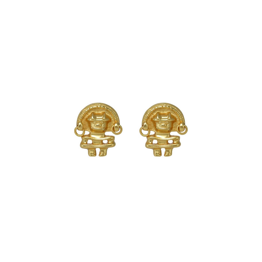 Anthropomorphic Figure .8" Stud Earrings