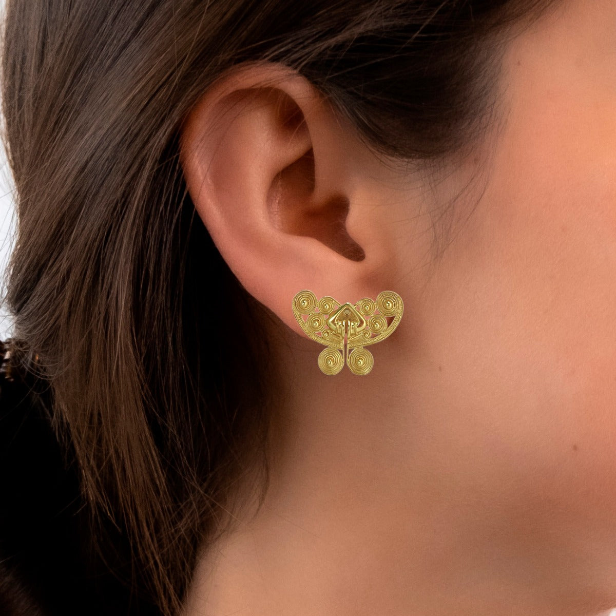 Spirals Butterfly Stud Earrings