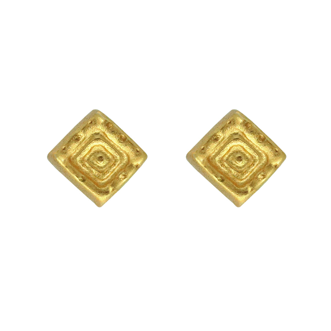 Pre-Columbian Carved Cube (XS) Stud Earrings