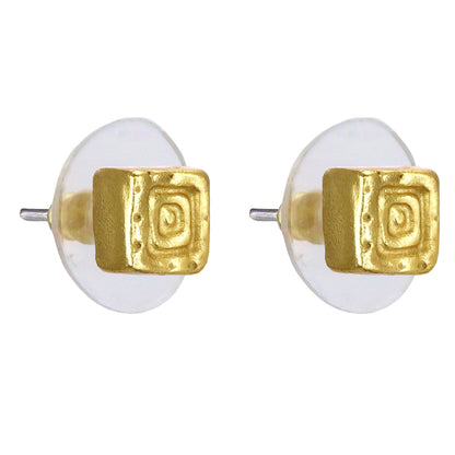 Minimalist Gold Precolumbian 24k GP Stud Earrings