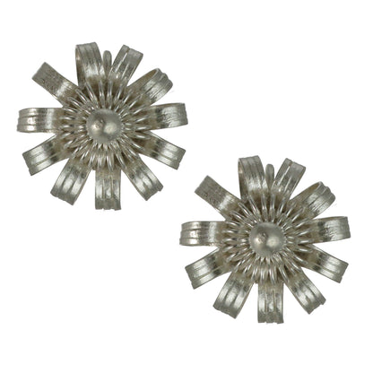 Handmade Filigree Flower .950 Silver Dangle Earrings