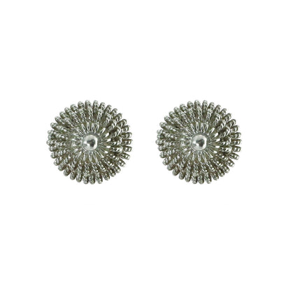 Handmade Filigree Flower .950 Silver Stud Earrings