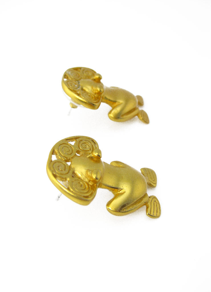 Pre-Columbian Frog with Spirals Stud Post Back Earrings