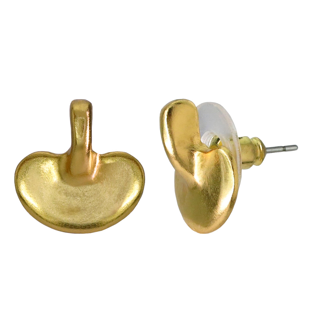 Precolumbian Beads 24k Gold Plated Stud Earrings