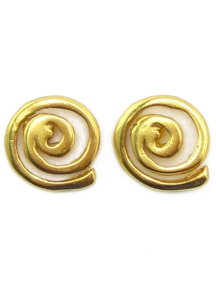 Pre-Columbian Long Life Spiral Stud Post-Back Earrings